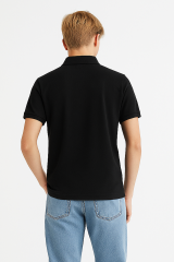 Polo Yaka Tişört %100 Pamuk, Premium Kalite, Düz Renk, Klasik ve Şık Yazlık, Günlük Düz Renk XL - SİYAH