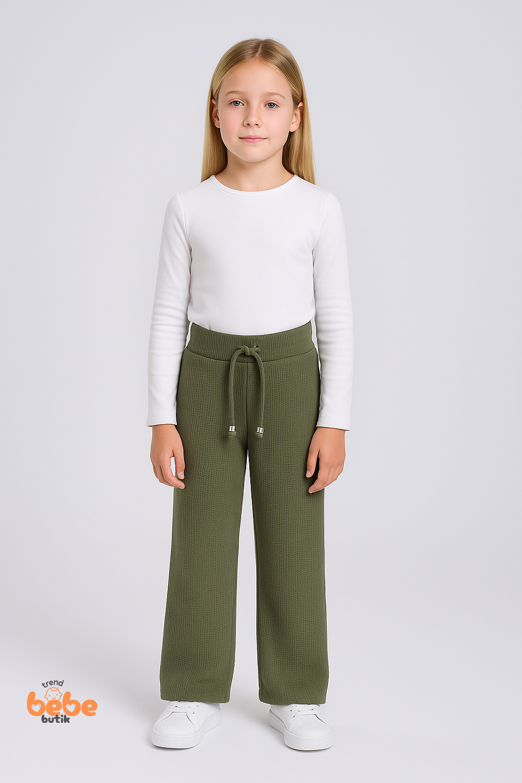 Kız Çocuk Fitilli Eşofman Altı Salaş Pantolon, Esnek Bel Lastikli, Rahat Günlük ve Okul Kombinleri 12 YAŞ