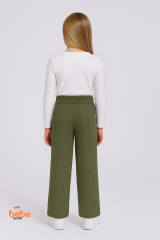 Kız Çocuk Fitilli Eşofman Altı Salaş Pantolon, Esnek Bel Lastikli, Rahat Günlük ve Okul Kombinleri 12 YAŞ