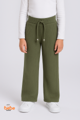 Kız Çocuk Fitilli Eşofman Altı Salaş Pantolon, Esnek Bel Lastikli, Rahat Günlük ve Okul Kombinleri 12 YAŞ