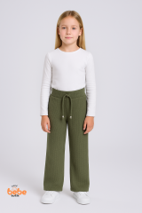 Kız Çocuk Fitilli Eşofman Altı Salaş Pantolon, Esnek Bel Lastikli, Rahat Günlük ve Okul Kombinleri 12 YAŞ