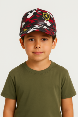 Kamuflaj Desenli Erkek Çocuk Şapkası | Askeri Stil Ayarlanabilir Spor Şapka 3-7 Yaş