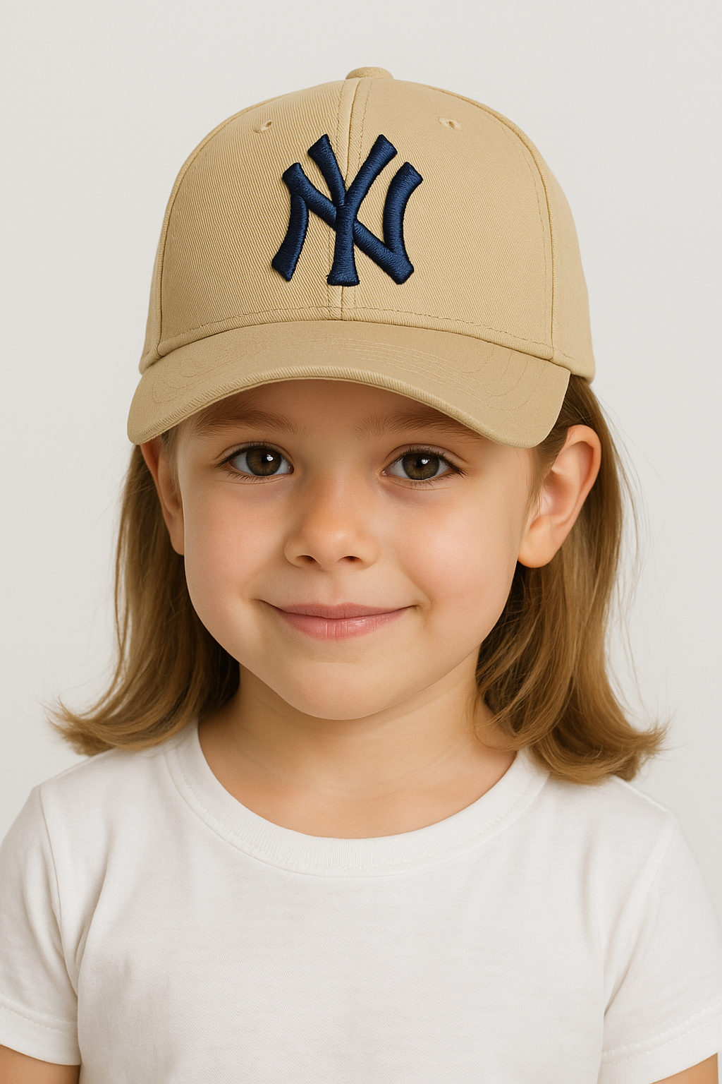 Kız Çocuk NY Nakışlı Spor Şapka | Ayarlanabilir Yazlık Güneşlik Pamuklu Şapka Modeli 6-12 Yaş