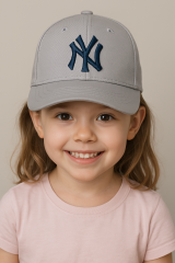 Kız Çocuk NY Nakışlı Spor Şapka | Ayarlanabilir Yazlık Güneşlik Pamuklu Şapka Modeli 6-12 Yaş