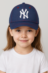 Kız Çocuk NY Nakışlı Spor Şapka | Ayarlanabilir Yazlık Güneşlik Pamuklu Şapka Modeli 6-12 Yaş