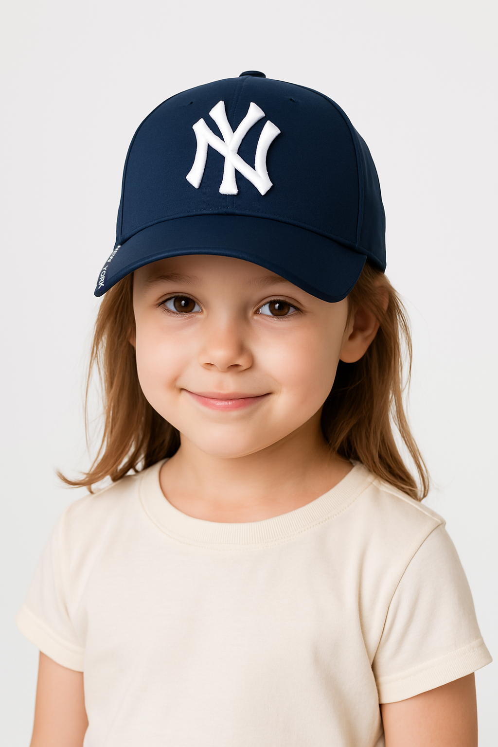 Kız Çocuk NY Nakışlı Spor Şapka | Ayarlanabilir Yazlık Güneşlik Pamuklu Şapka Modeli 6-12 Yaş LACİVERT - 6-12  Yaş