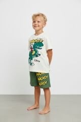 Erkek Çocuk Özel Karakter Baskılı Yazlık Şortlu Takım YEŞİL 11-12 Yaş