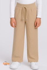 Kız Çocuk Fitilli Eşofman Altı Salaş Pantolon, Esnek Bel Lastikli, Rahat Günlük ve Okul Kombinleri 13 YAŞ