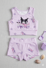 Kız Çocuk Özel Karakter Baskılı Şortlu Bikini Mayo Takımı 4 YAŞ