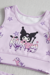 Kız Çocuk Özel Karakter Baskılı Şortlu Bikini Mayo Takımı 4 YAŞ