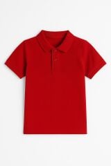 Kadın Polo Yaka Tişört Şık, Basic, Pamuklu Kısa Kollu Yazlık T-Shirt Nefes Alan Kumaş, Günlük & Şık KIRMIZI - M
