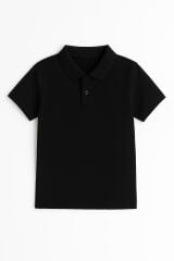 Kadın Polo Yaka Tişört Şık, Basic, Pamuklu Kısa Kollu Yazlık T-Shirt Nefes Alan Kumaş, Günlük & Şık SİYAH - M