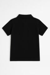 Kadın Polo Yaka Tişört Şık, Basic, Pamuklu Kısa Kollu Yazlık T-Shirt Nefes Alan Kumaş, Günlük & Şık SİYAH - M