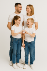 Aile Kombini Tişört Unisex Pamuklu Siyah Beyaz Basic Yazlık Model Beyaz (TEK ADET – Kombin İçin Ekleyin) 3XL