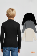 Erkek Çocuk 3’lü Set Esnek Kaşkorse Fitilli Boğazlı Uzun Kollu Body Pamuklu İçlik & Günlük Basic Üst