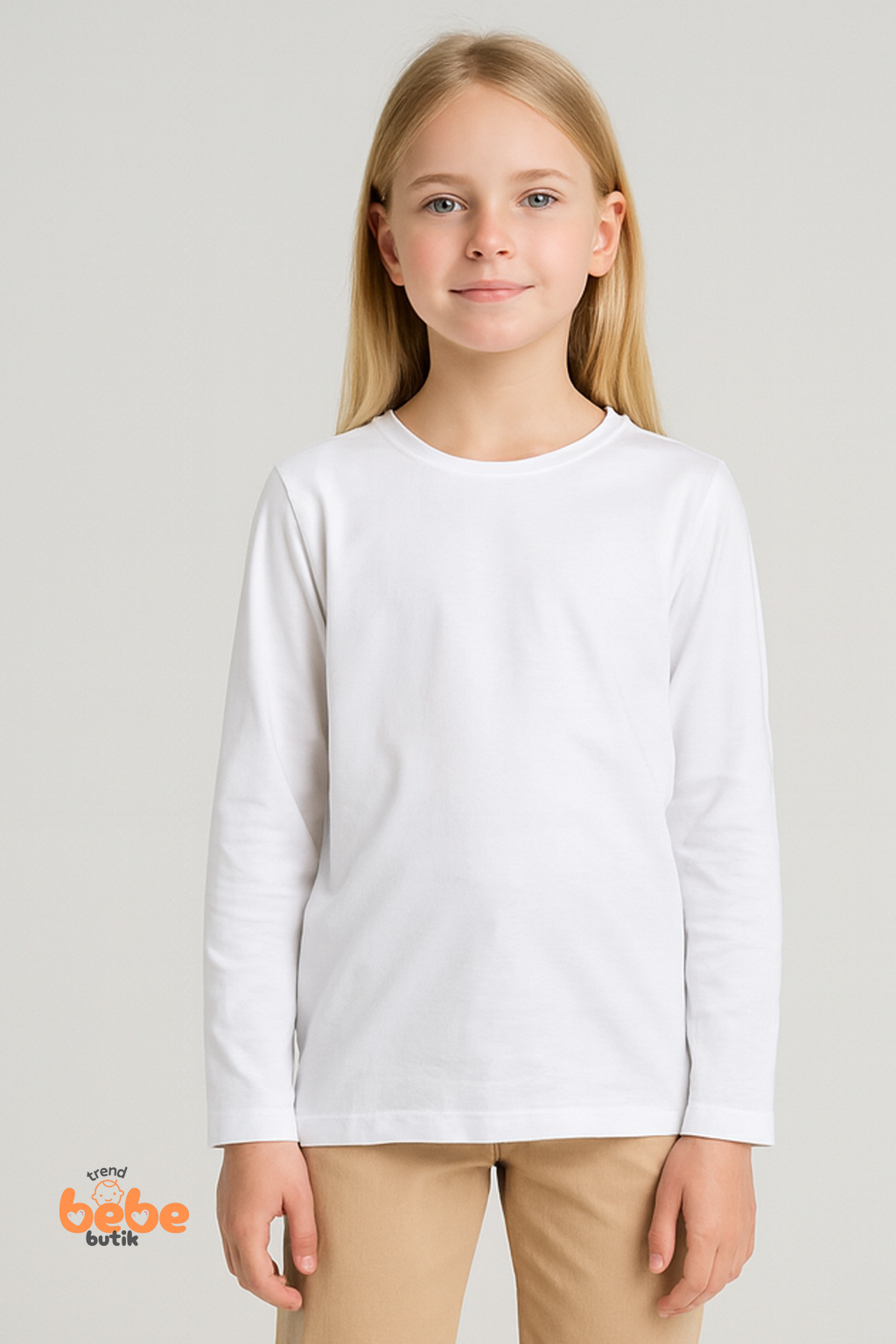 Kız Çocuk Uzun Kollu Basic Pamuklu Tişört Günlük ve Okul Uzun Kollu Body