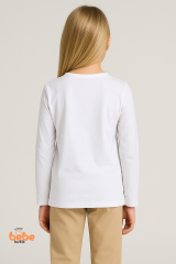 Kız Çocuk Uzun Kollu Basic Pamuklu Tişört Günlük ve Okul Uzun Kollu Body