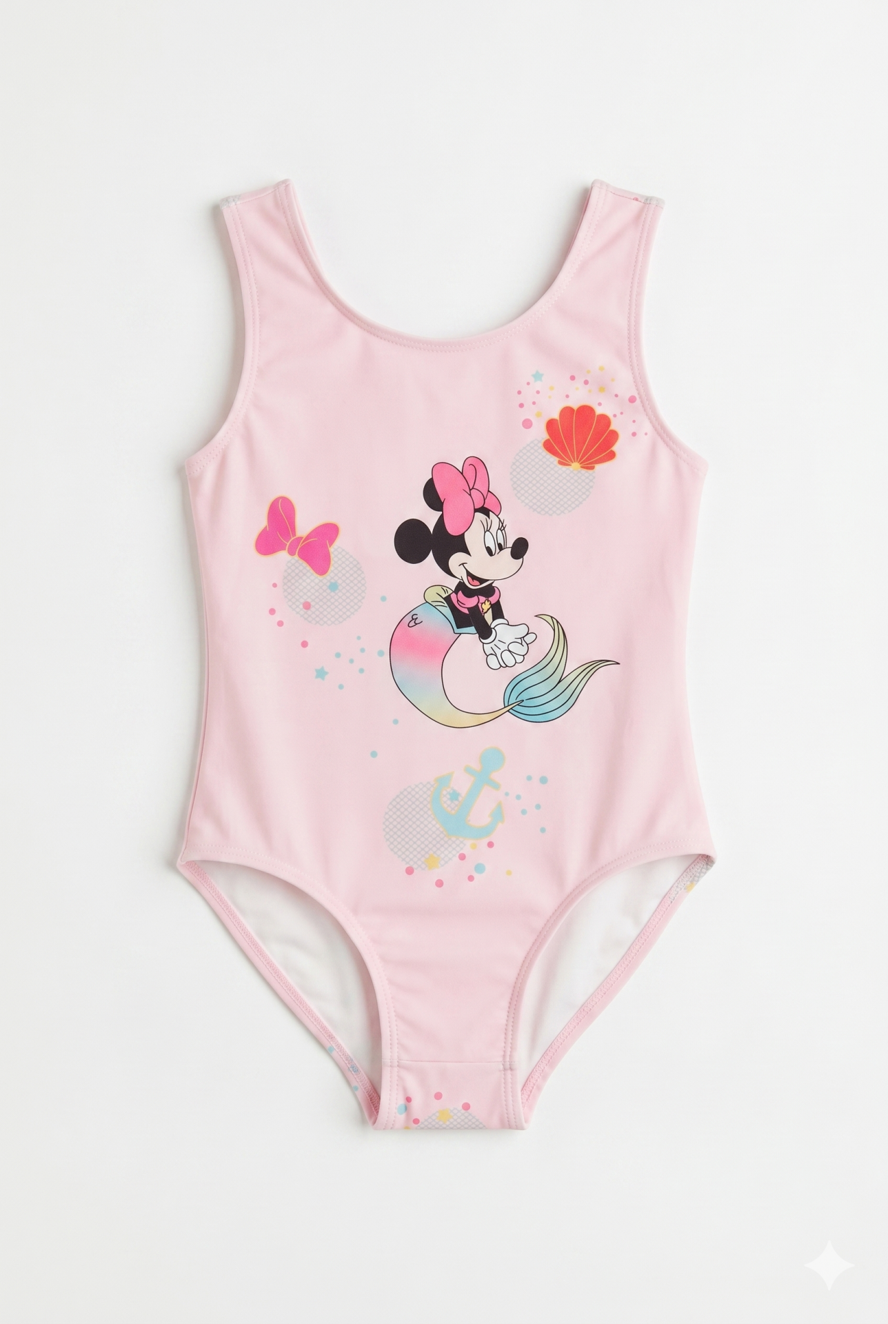 Kız Çocuk Özel Karakter Deniz Kızı Baskılı Pembe Mayo 10 YAŞ