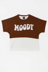 Kız Çocuk Yazlık Takım 2’li | MOODY Baskılı Crop, Atlet + Yırtmaçlı Bol Paça Pantolon | 8-13 Yaş KAHVERENGİ - 12-13 Yaş