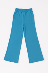 Kız Çocuk Yazlık Takım 2’li | MOODY Baskılı Crop, Atlet + Yırtmaçlı Bol Paça Pantolon | 8-13 Yaş MAVİ - 12-13 Yaş
