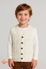 Erkek Çocuk Örgü Yelek, Düğmeli Kışlık Hırka Modelleri Okul, Günlük Kullanımı İçin Triko Süveter 6 YAŞ