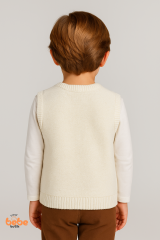 Erkek Çocuk Örgü Yelek, Düğmeli Kışlık Hırka Modelleri Okul, Günlük Kullanımı İçin Triko Süveter 6 YAŞ