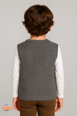 Erkek Çocuk Örgü Yelek, Düğmeli Kışlık Hırka Modelleri Okul, Günlük Kullanımı İçin Triko Süveter 7 YAŞ