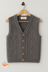 Erkek Çocuk Örgü Yelek, Düğmeli Kışlık Hırka Modelleri Okul, Günlük Kullanımı İçin Triko Süveter 7 YAŞ