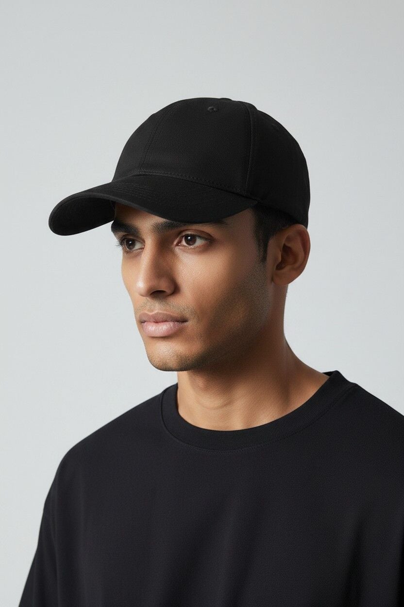 Premium Pamuklu Erkek Beyzbol Şapkası - Ayarlanabilir Basic Spor Cap SİYAH