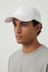 Premium Pamuklu Erkek Beyzbol Şapkası - Ayarlanabilir Basic Spor Cap BEYAZ
