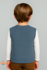 Erkek Çocuk Örgü Yelek, Düğmeli Kışlık Hırka Modelleri Okul, Günlük Kullanımı İçin Triko Süveter 5 YAŞ