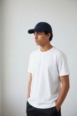 Erkek 2'li Ekonomik Paket Beyzbol Şapkası Seti - Ayarlanabilir Spor Şapka Kombini BEYAZ-LACİVERT