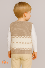 Erkek Çocuk Araba Desenli Triko Yelek | Baharlık & Kışlık Örgü Düğmeli Hırka Süveter 5-8 Yaş Yelek