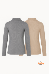 Erkek Çocuk 2’li Set Esnek Kaşkorse Fitilli Boğazlı Uzun Kollu Body Pamuklu İçlik & Günlük Basic Üst