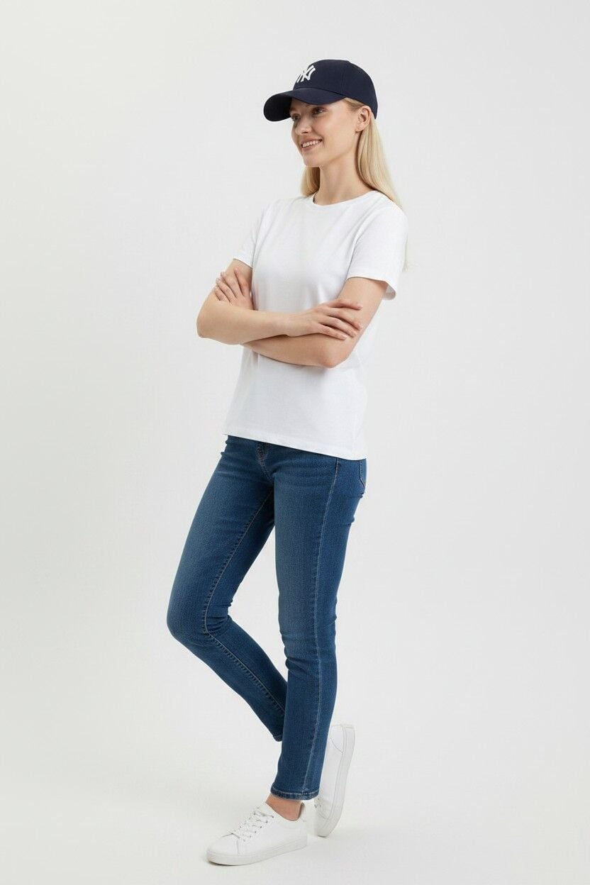 Kadın Nakış Detaylı Basketbol Şapkası - Ayarlanabilir Spor Şapka LACİVERT