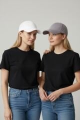 Kadın 2'li Avantaj Paketi Beyzbol Şapkası Seti - Ayarlanabilir Basic Spor Şapka Kombini  BEYAZ-GRİ