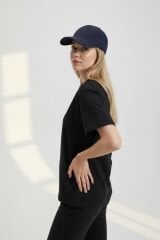 Kadın Premium Pamuklu Beyzbol Şapkası - Ayarlanabilir Basic Spor Şapka LACİVERT