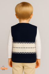 Erkek Çocuk Araba Desenli Triko Yelek | Baharlık & Kışlık Örgü Düğmeli Hırka Süveter 5-8 Yaş Yelek