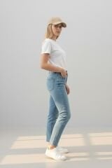 Kadın Premium Pamuklu Beyzbol Şapkası - Ayarlanabilir Basic Spor Şapka BEJ