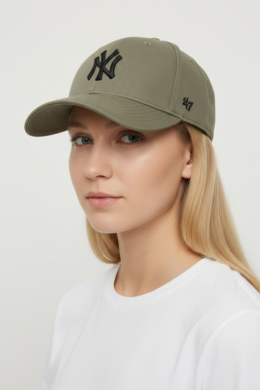 Kadın Desenli Beyzbol Şapkası - Ayarlanabilir Nakış Detaylı Spor Şapka HAKİ