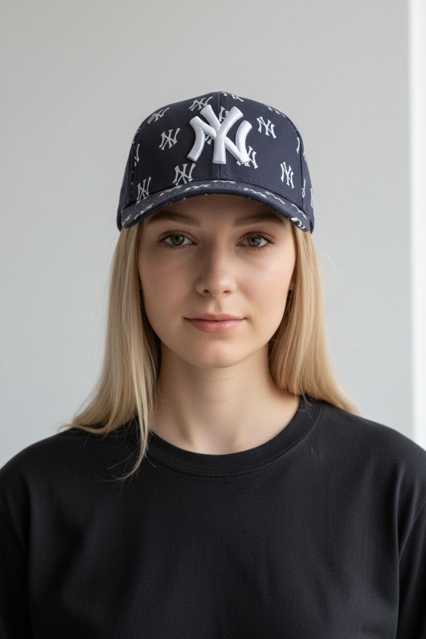 Kadın Desenli Beyzbol Şapkası - Ayarlanabilir Nakış Detaylı Spor Şapka ANTRASİT