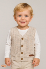 Erkek Çocuk & Bebek Selanik Örgü Düğmeli Triko Yelek 1-2-3-4 Yaş | Baharlık & Kışlık Hırka Yelek