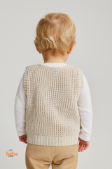 Erkek Çocuk & Bebek Selanik Örgü Düğmeli Triko Yelek 1-2-3-4 Yaş | Baharlık & Kışlık Hırka Yelek