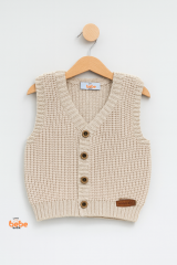 Erkek Çocuk & Bebek Selanik Örgü Düğmeli Triko Yelek 1-2-3-4 Yaş | Baharlık & Kışlık Hırka Yelek