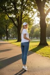 Kadın Desenli Beyzbol Şapkası - Ayarlanabilir Nakış Detaylı Spor Şapka BEYAZ