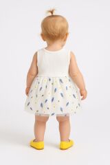 Bebek Çiçek Desenli Tüllü Yazlık Elbise 6-18 Ay | Lavanta & Papatya Desenli Body Tulum 12 AY