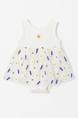 Bebek Çiçek Desenli Tüllü Yazlık Elbise 6-18 Ay | Lavanta & Papatya Desenli Body Tulum 12 AY