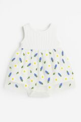 Bebek Çiçek Desenli Tüllü Yazlık Elbise 6-18 Ay | Lavanta & Papatya Desenli Body Tulum 12 AY