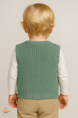 Erkek Çocuk & Bebek Selanik Örgü Düğmeli Triko Yelek 1-2-3-4 Yaş | Baharlık & Kışlık Hırka Yelek