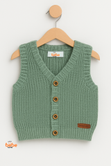 Erkek Çocuk & Bebek Selanik Örgü Düğmeli Triko Yelek 1-2-3-4 Yaş | Baharlık & Kışlık Hırka Yelek